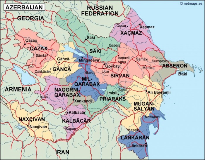 azerbaijan political map. Illustrator Vector Eps maps. Eps Illustrator ... Azerbaijan bp sign agreements solar power plant karabakh