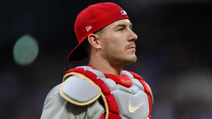 Phillies Star J.T. Realmuto Provides Update on His Current Injury Status Phils rhp aaron nola ankle has throwing session scrapped