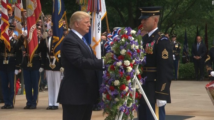 Trump marks Memorial Day with Arlington visit - CNNPolitics Trump memorial day speech arlington
