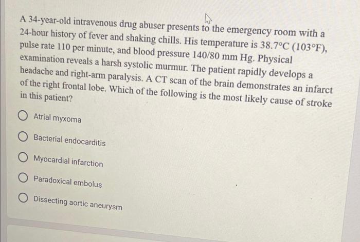 Solved A 34-year-old intravenous drug abuser presents to the | Chegg.com Insmeds blood pressure drug meets main goal mid stage trial
