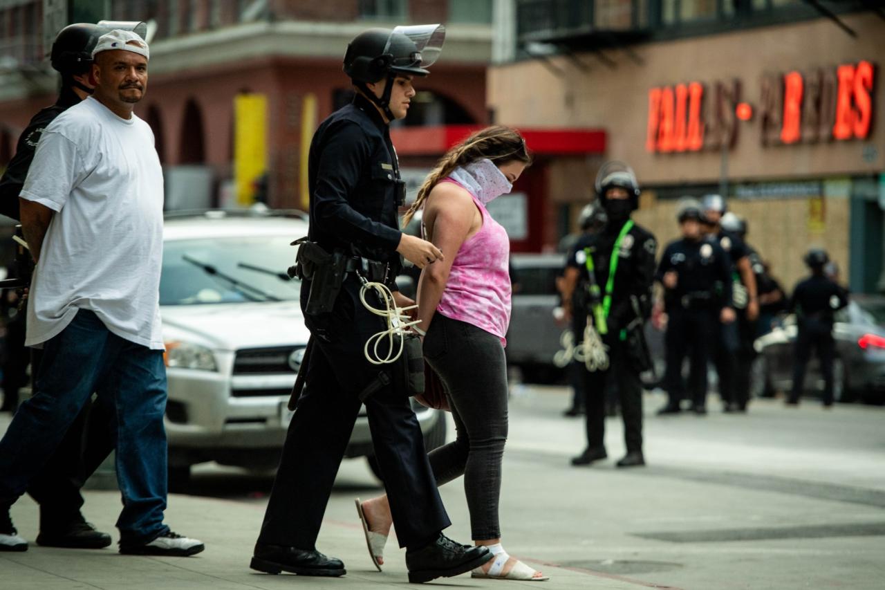 Dozens arrested in downtown Los Angeles Tuesday night after day of ... Los angeles protests curfew mass arrests unrest spreads trump newsom feud