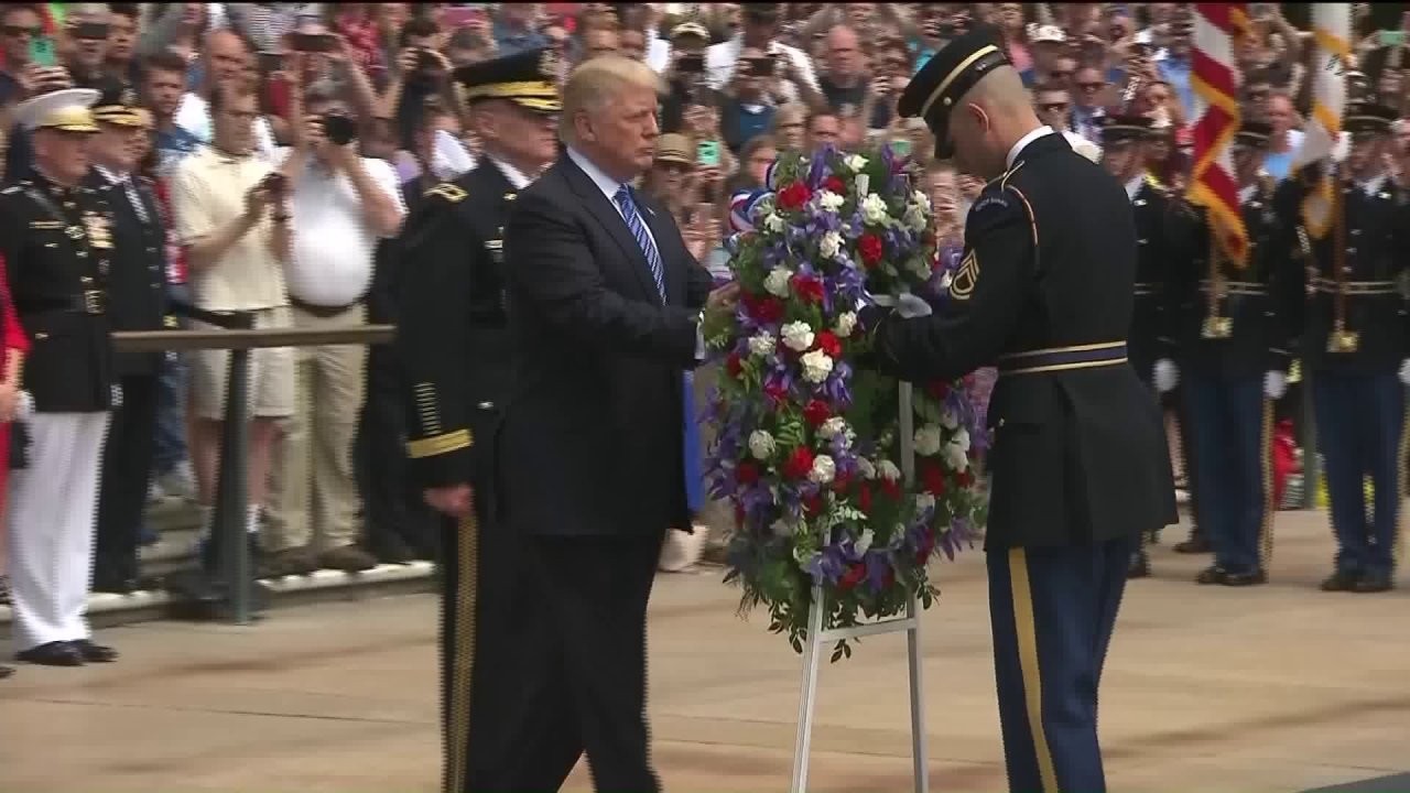 Trump lays Memorial Day wreath at Arlington Trump memorial day speech arlington
