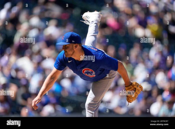 Chicago Cubs pitcher Jameson Taillon pitching during an MLB baseball ... Cubs jameson taillon aims extend hot streak vs pirates