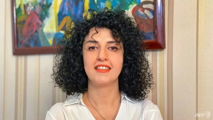 Iran women\u0027s activist Narges Mohammadi wins Nobel Peace Prize ... Iran international womens day narges mohammadi nobel