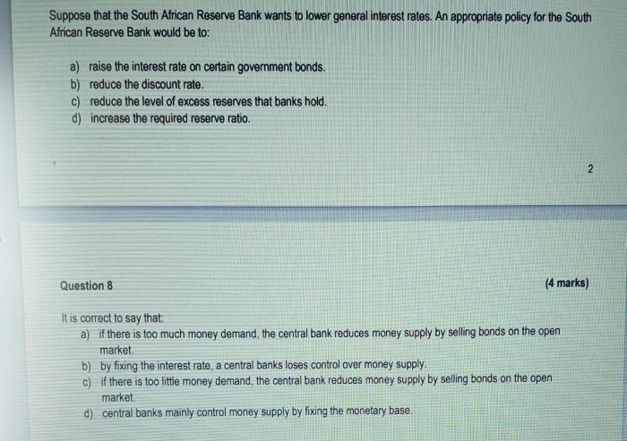 Solved Suppose that the South African Reserve Bank wants to | Chegg.com South african rates neutral zone after latest cut central bank deputy says