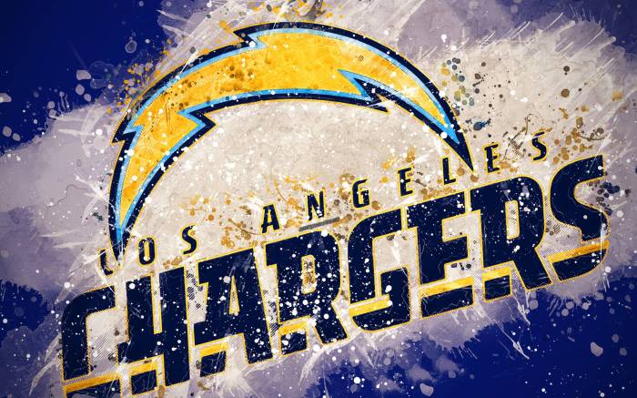 Download Los Angeles Chargers NFL Team Logo Wallpaper | Wallpapers.com Chargers returning san diego pair training camp practices