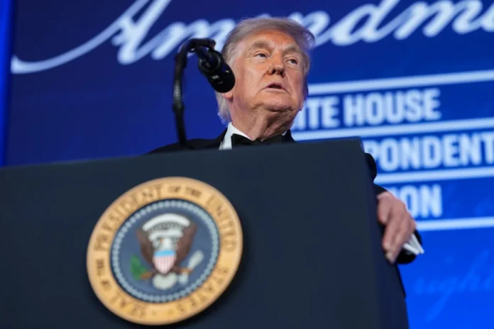 President Trump Delivers Remarks At Re-Scheduled White House Correspondents Dinner