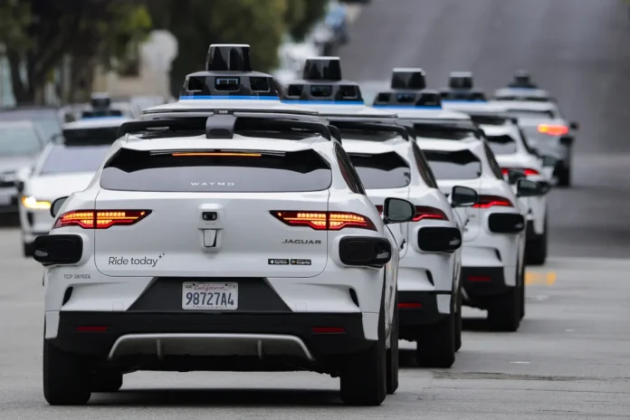 Autonomous Waymo Vehicles Navigate San Francisco