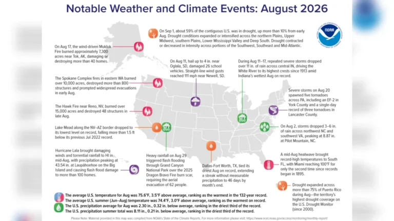 U.S. Experiences Hottest and One of the Driest Summers on Record in 2026, NOAA Confirms