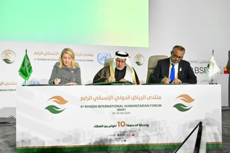 WHO and King Salman Humanitarian Aid and Relief Centre Sign Landmark Pledges to Combat Global Health Crises at Riyadh International Humanitarian Forum